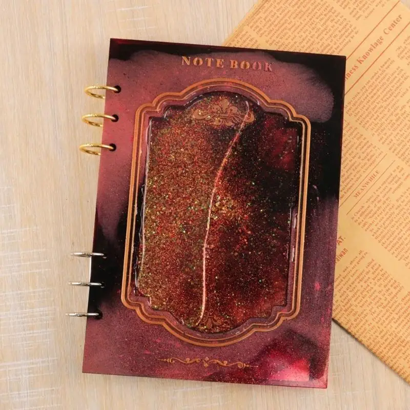 Notebook Silicone Mold Butterfly Rectangle Notebook Cover Epoxy Resin Molds Loose Binder DIY Jewelry Tool
