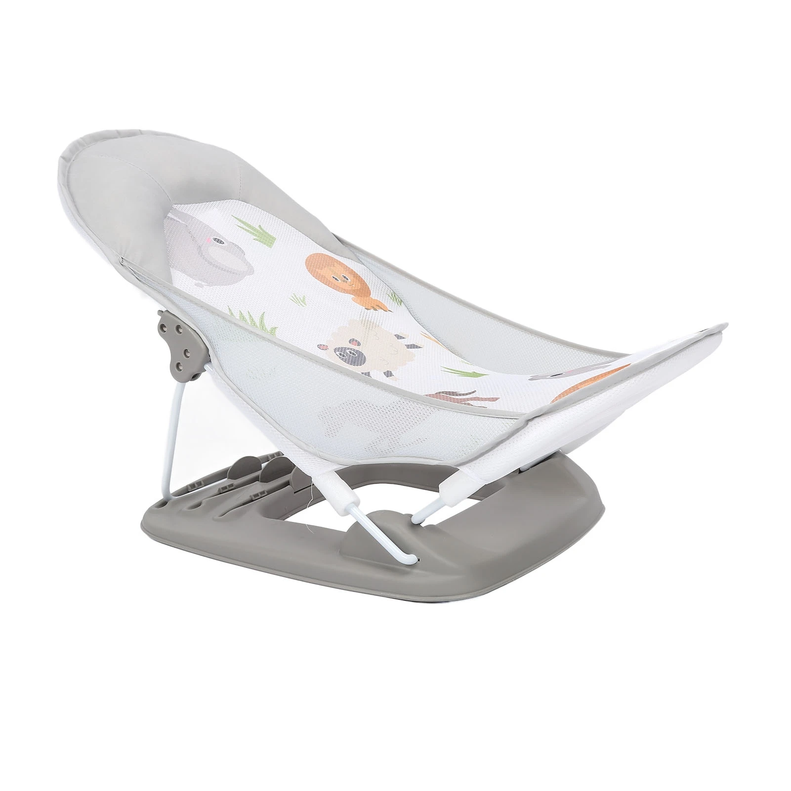 Folding Baby Bath Chair Non Slip Mesh Seat 3 Height Adjustable Bather for Newborn Infant Toddler