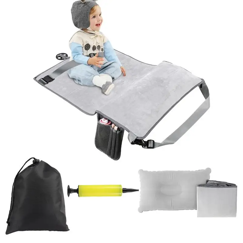 Kids Airplane Bed Polyester Toddler Airplane Seat Extender Portable Children Footrest Hammock Travel Essentials for Car Airplane