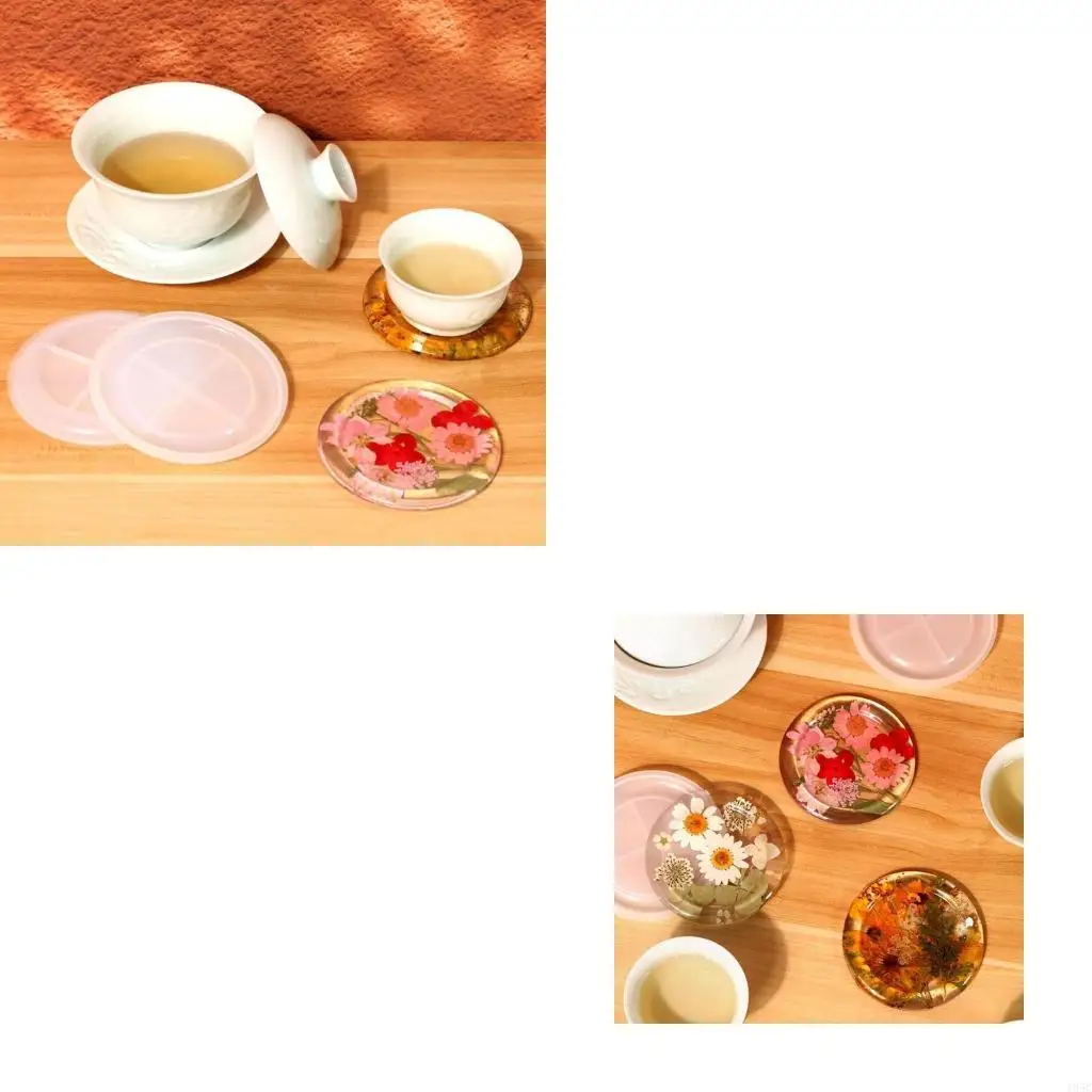 195C Thick Resin Molds DIY Art Crafts Cup Mat Mold Round Silicone Molds