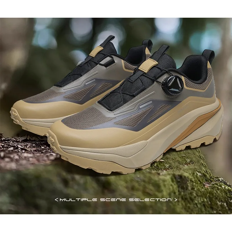 Original Brand Comfortable Anti Slip Men Outdoor Hiking Shoe Thick Soled Trekking Sneaker Quick Lacing Mountain Climbing Shoe