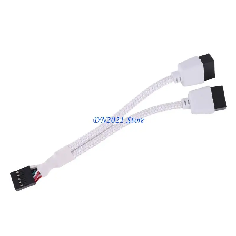 F3KE Professional USB 2.0 9 Pin to Dual 9Pin Shielded Cable Improves Stability for Laptops Desktops Protector