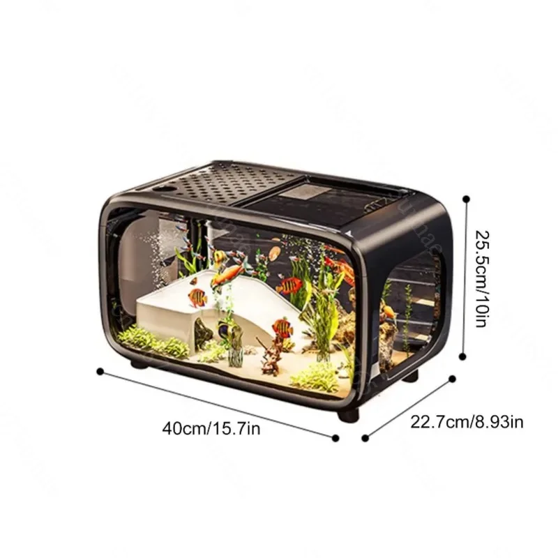 Clear Acrylic Betta Fish Tank Aquarium Landscape Container for Aquatic Plants Snail Breeding Aquatic Pet Habitat