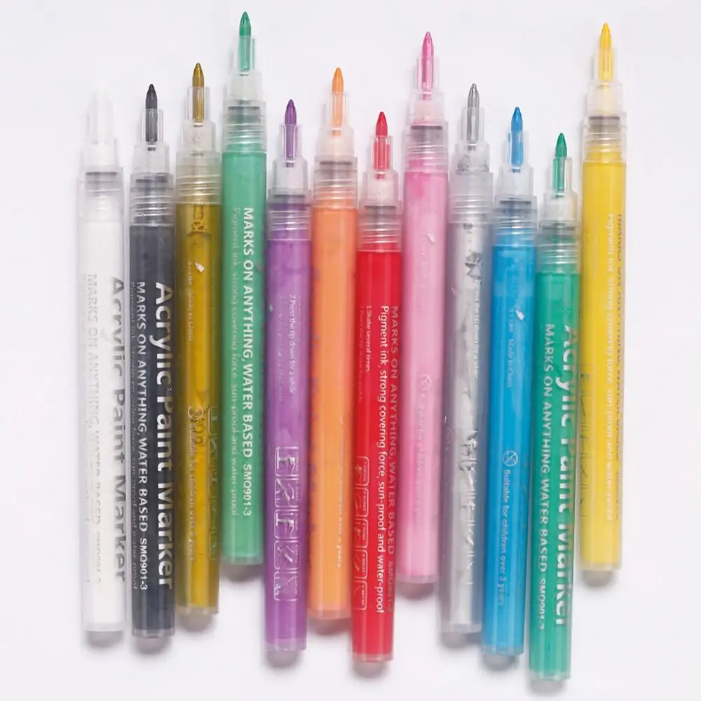 Gifts 12 Colors Nail Art Markers for Gel Nails DIY Waterproof Nail Art Pens Set Nail Art Graffiti Pen Art Nail Decoration