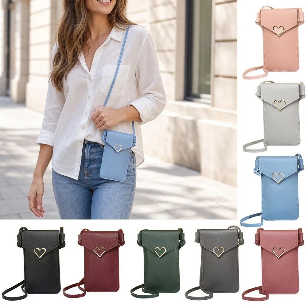 PU Leather Touch Screen Phone Bag Large Capacity Multi Pocket Crossbody Bags Multifunctional Wallet RFID Anti Theft Purse