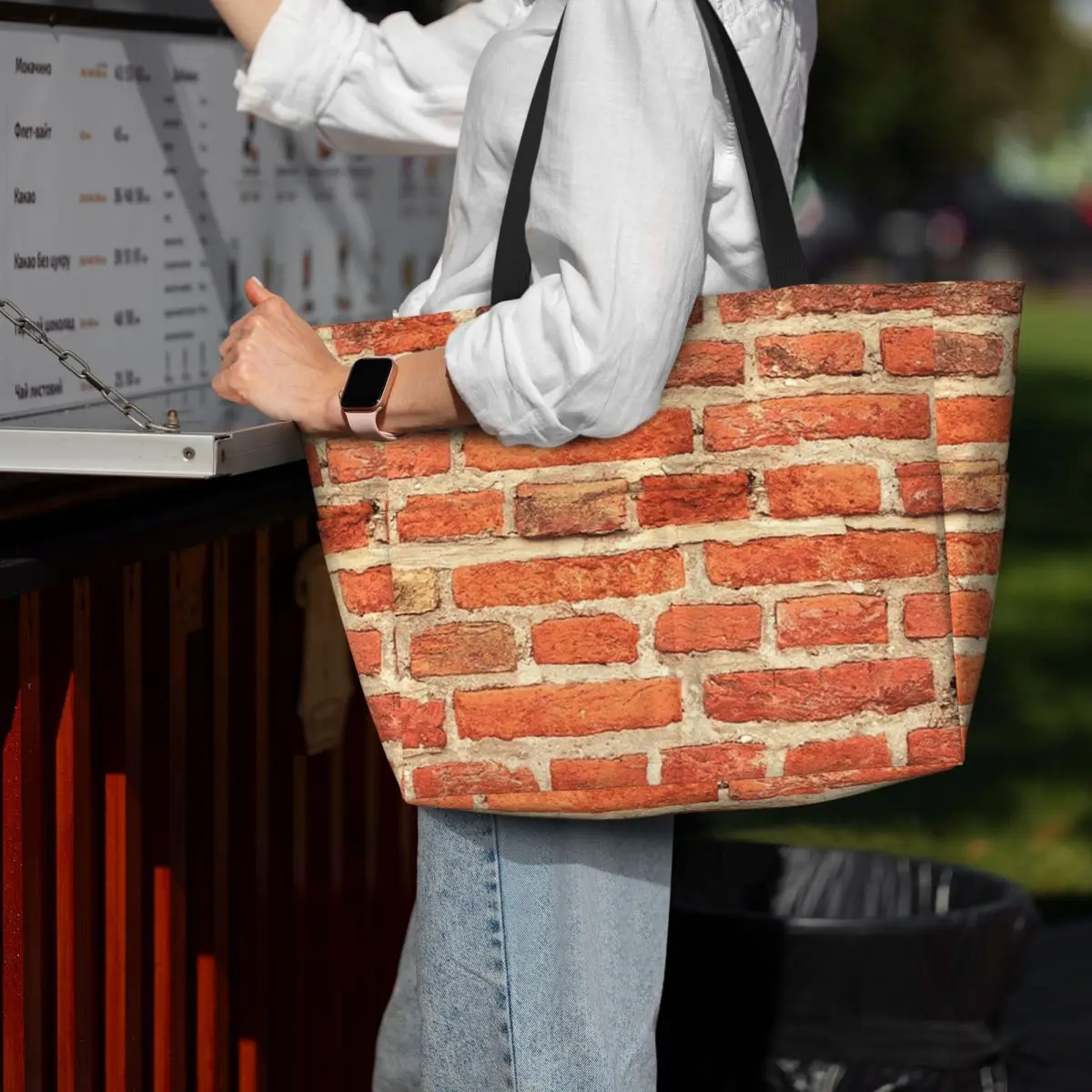 The Red Brick Wall Beach Tote Bag Sport Gym Yoga Duffle Large Tote Bag Women Travel Bag Fitness bag
