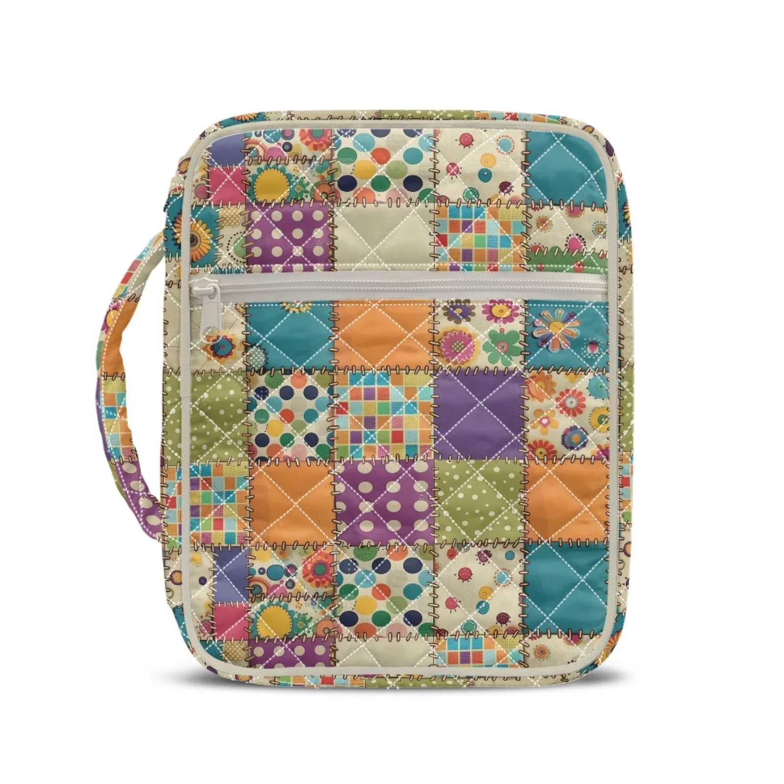 Coloranimal Colorful Quilt Fashion 2026 Quilted Bible Cover Polyester Inner Pockets Bible Cover Case for Spiritual