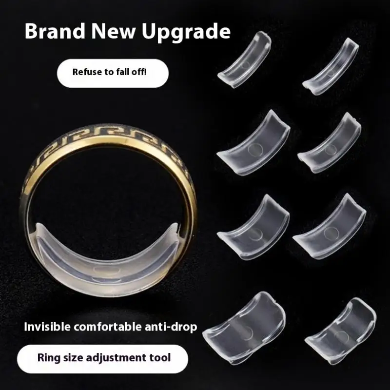 New-8Sizes Silicone Ring Size Adjuster Resizer Anti-Loss Proof Invisible Ring Holder Retainer Shrinker For Rings Jewelry Tools