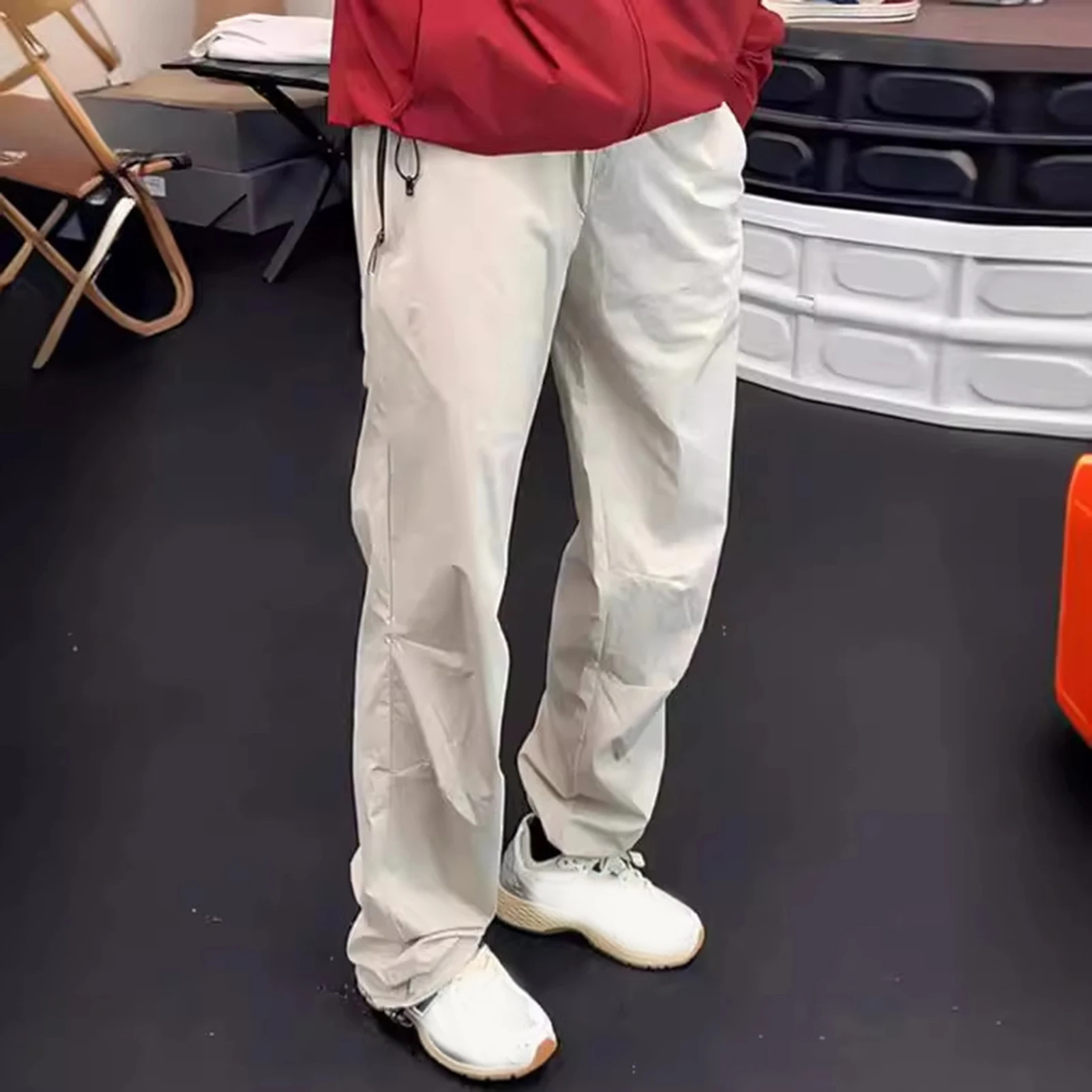 Y2K Ripped Baggy Pants Fashion Men Women Pocket Elastic Waist Retro Straight Sweatpant Casual Streetwear Cargo New Trousers