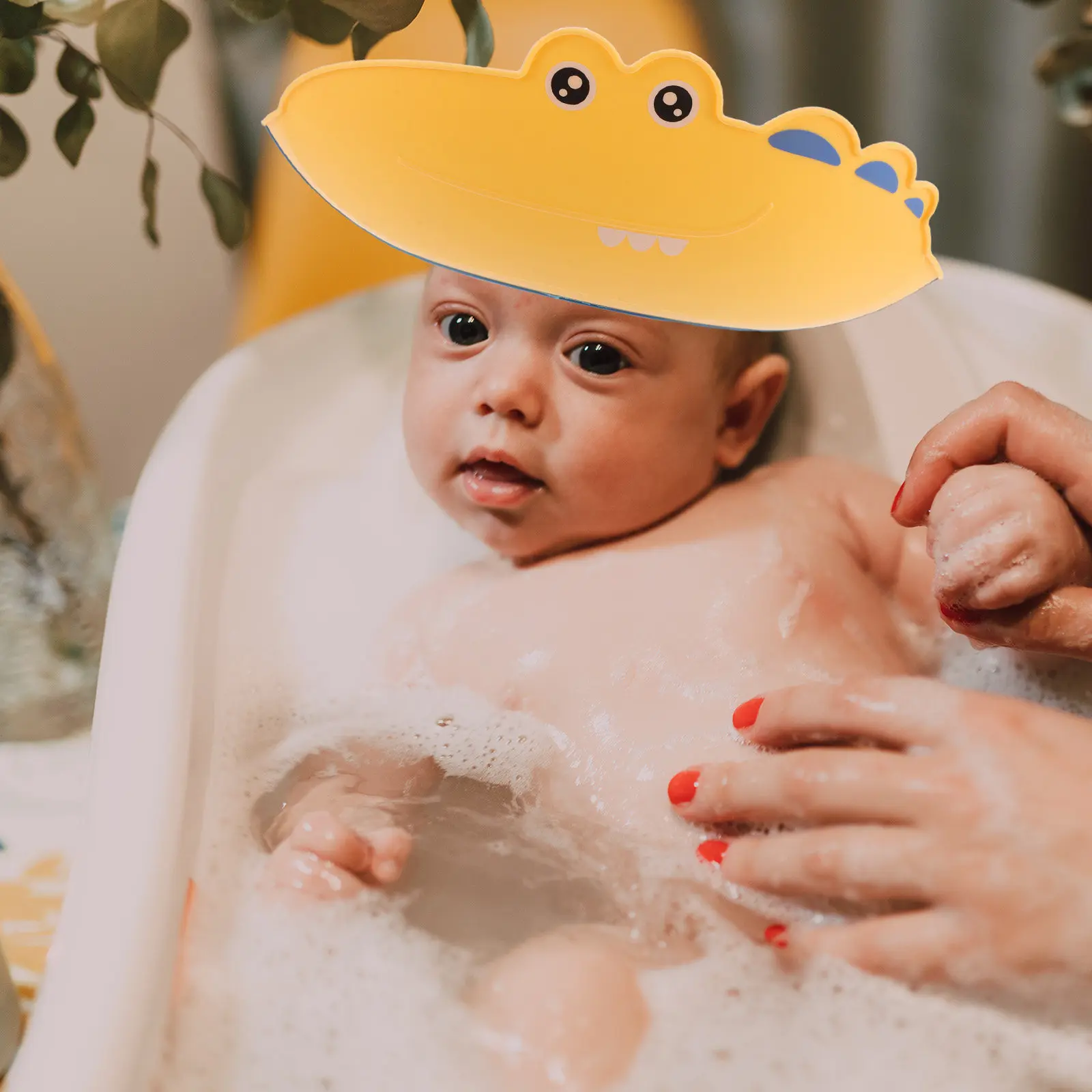Kids Adjustable Waterproof Shower Cap Soft Bath Hair Washing Shield Visor Hat Toddler Shampoo Cap Eye Ear Protection