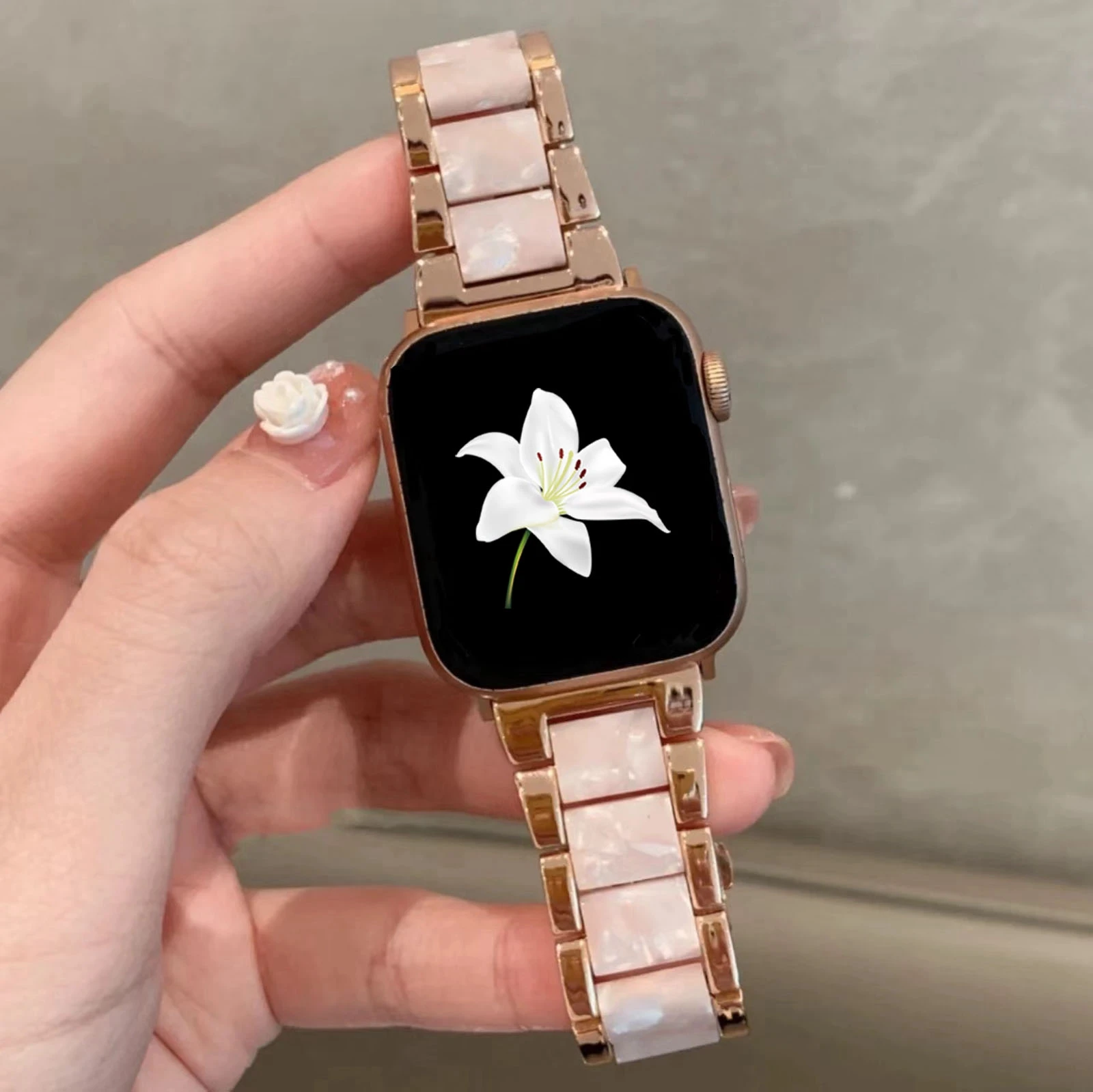 resin metal Strap For Apple Watch band women Ultra 11/10/9/8/7/6/5/4/3/2/1 SE 38mm 40mm 41mm 42mm 44mm 45mm 46mm 49mm Loop