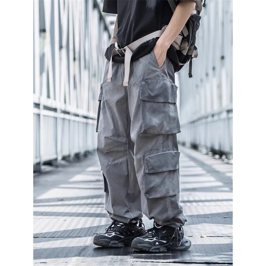 Techwear Tactical Cargo Pant Men Functional Summer Thin Paratrooper 2025 New Streetwear Hip Hop Harajuku Casual Mens Trousers
