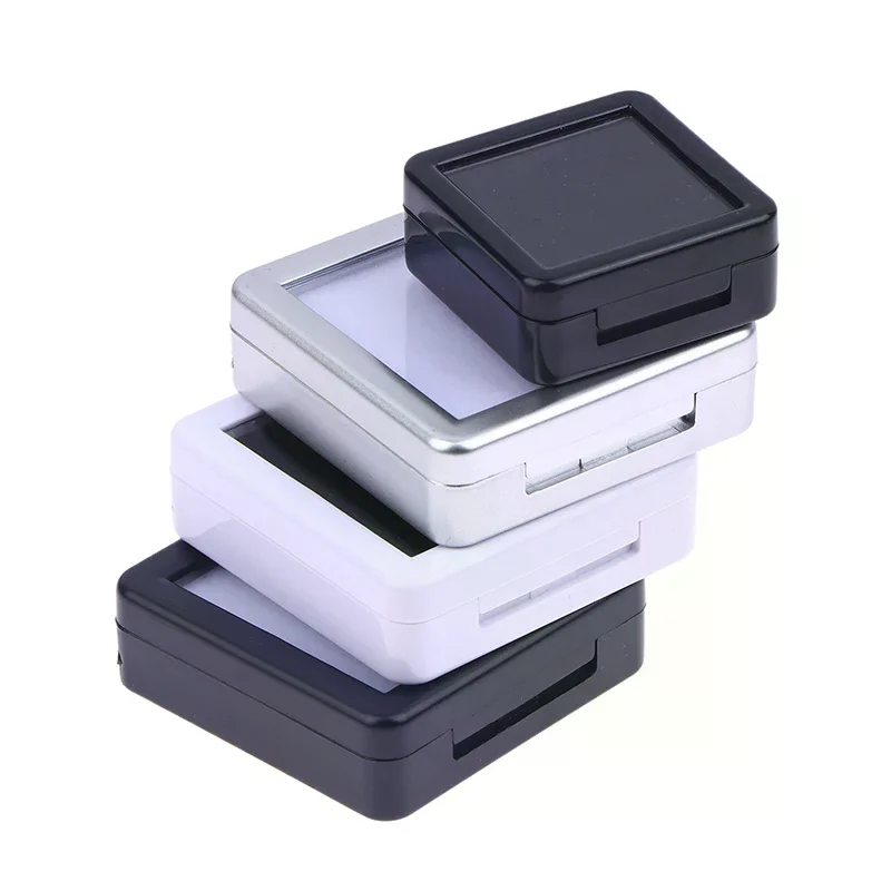 Glass Top Lid Gem Jar Box Jewelry Gem Display Storage Show Case Tool Pendant Loose Diamond Gemstone Holder Container Transparen