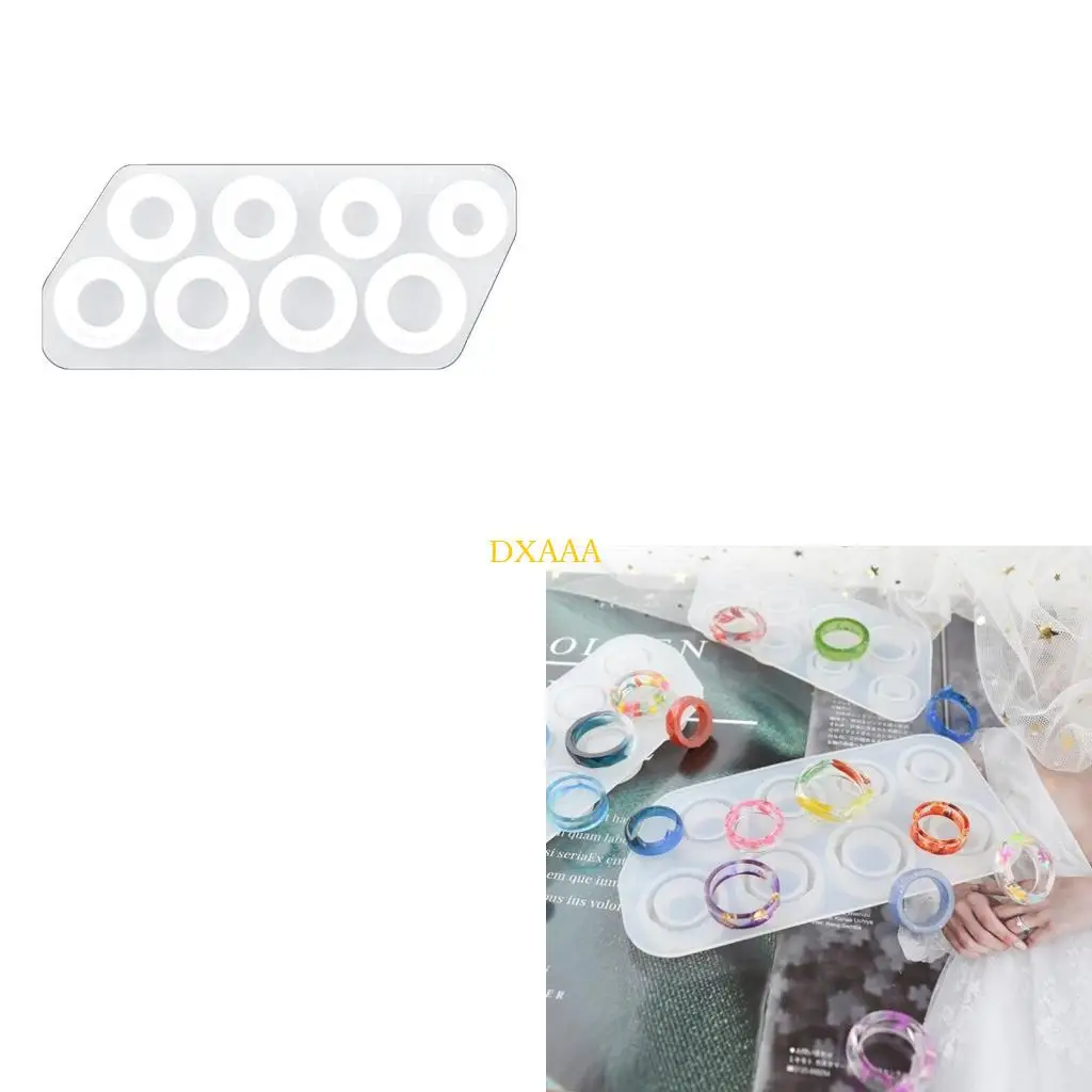 DXAA DIY Crafts Crystal Epoxy Resin Mold Assorted Rings Silicone Mold Crystal Mold