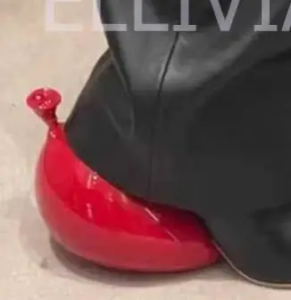 Women Pointed Toe Pumps Balloon Special Heel Color Block Leather Slip On Dress Heels  Runway Fashion Unique Party Footwear
