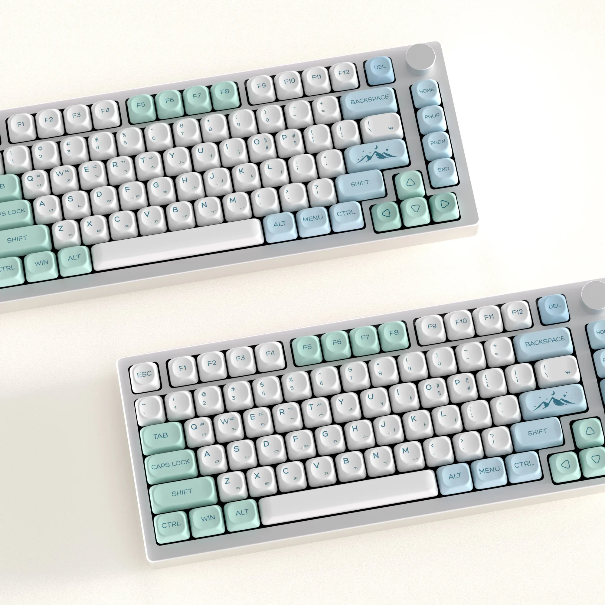 KBDiy 138 Keys PBT KOA Profile Korean Keycaps Snow Mountain Keycap for Mechanical Keyboards ISO for mad 60he ak820 pro mad 68he