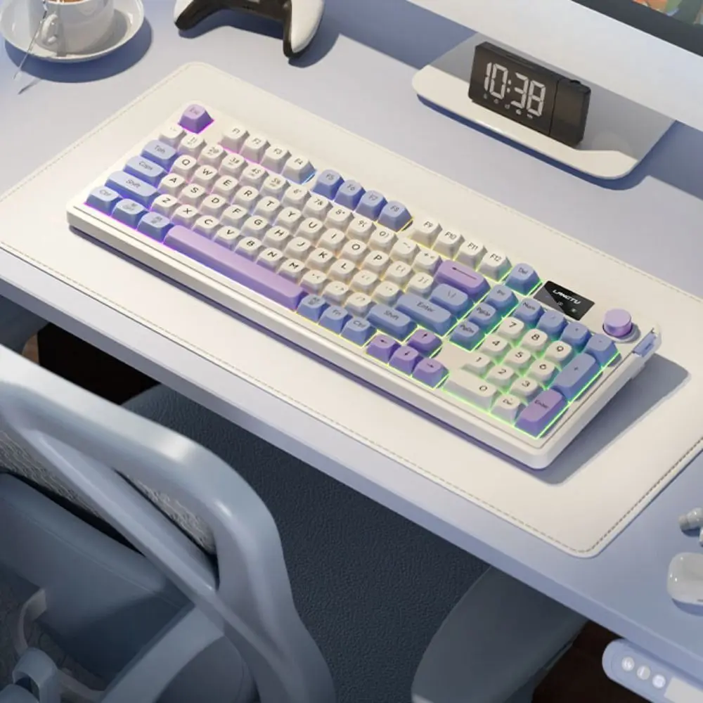 ABS Three Mode Mechanical Keyboard Three Mode Wireless 2.4g Wired 2.4G Bluetooth Wired Keyboard Anti-ghosting Hot-swap