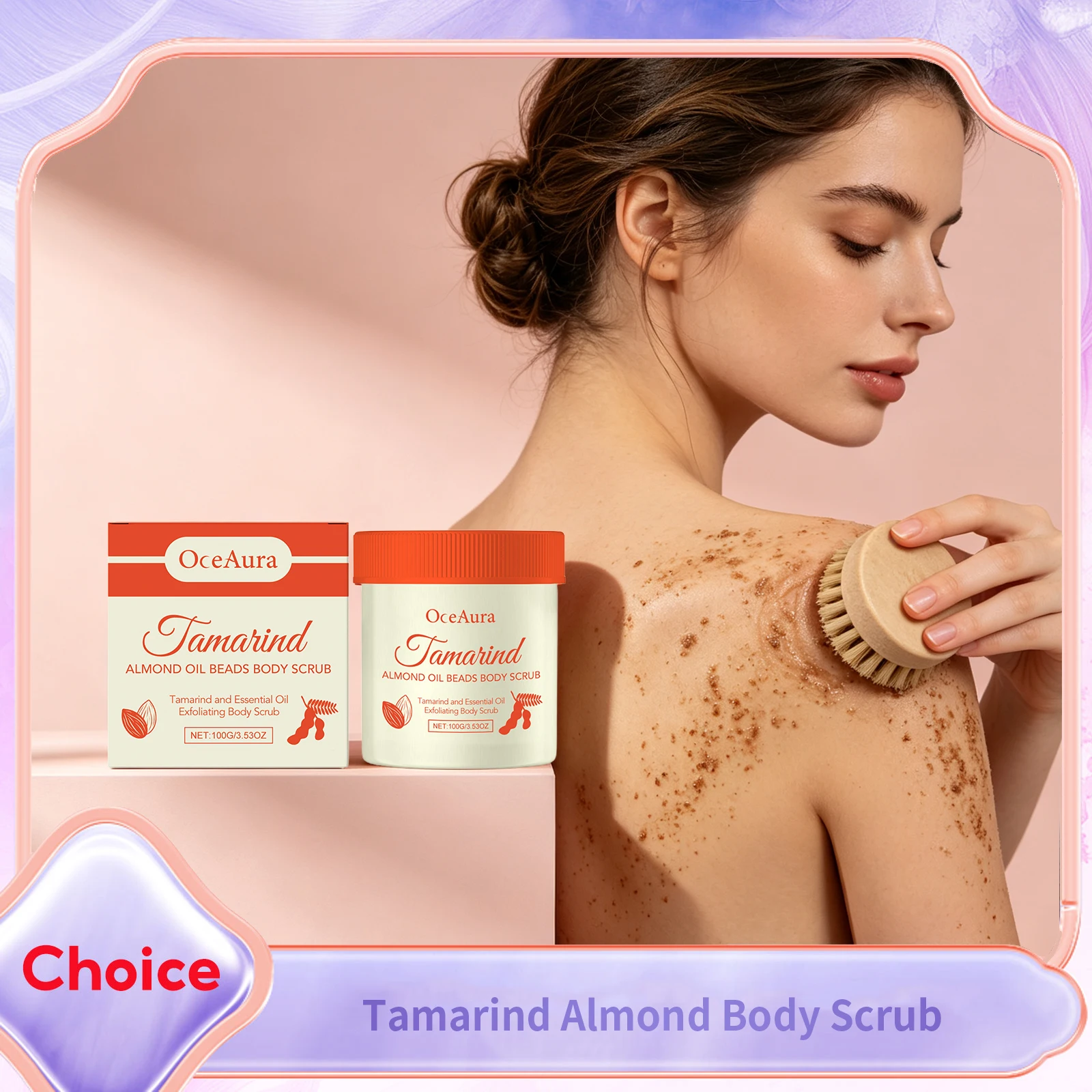 Exfoliating Body Scrub Tamarind Almond Extract Deep Cleaning Shrink Pores Blackheads Remover Whitening Dull Skin Peeling Scrub