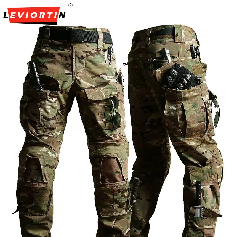 Mens G3 Tactical Cargo Pants Camo Outdoor Combat Trousers ScratchResistant Water Repellent Ripstop Military Hiking Work Pants
