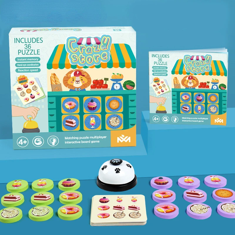 Wooden Logical Thinking Board Children Educational Montessori Multiplayer Question Card Matching Interactive Game Training Toys