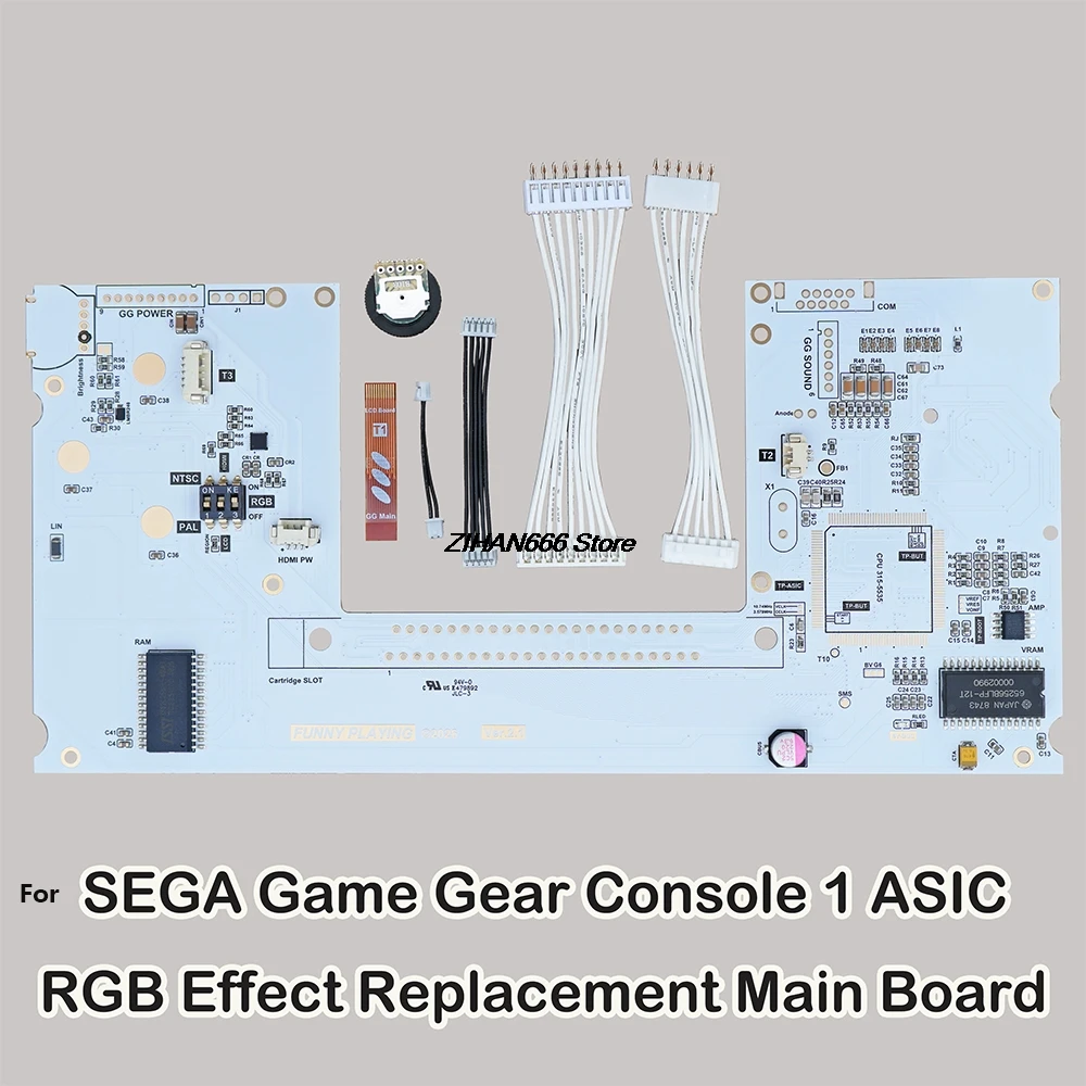 For Sega Game Gear GG New RGB lighting effect replaces the SMT soldered motherboard Single Chip MainBoard Screen Backlight