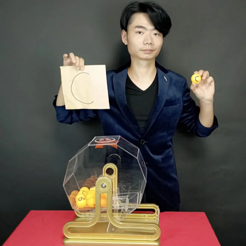 Lucky Lottery Machine Magic Tricks Ball Number Prediction Magia Stage Close Up Mind Reading Illusions Gimmicks Mentalism Props