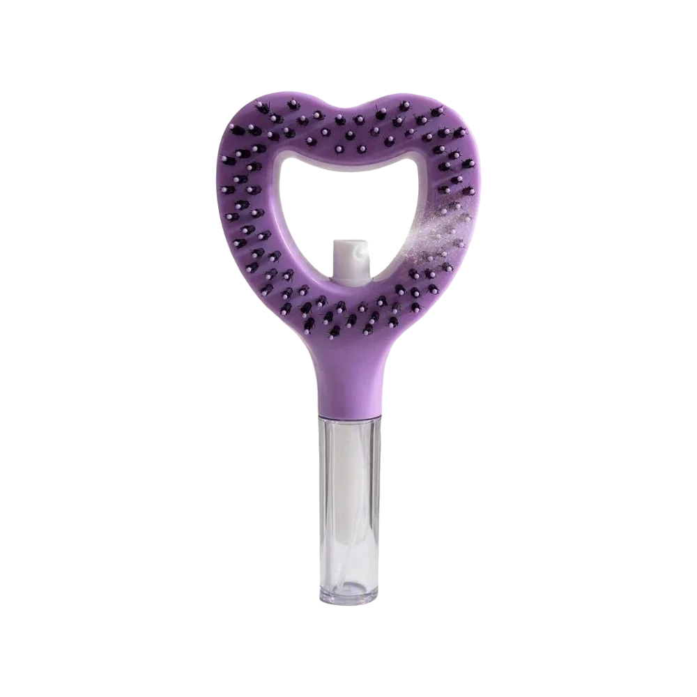2-in-1 Heart-shaped Spray Hair Comb Fine Mist Spray Design Multi-Function Salon Styling Brush Scalp Nourish Lightweight
