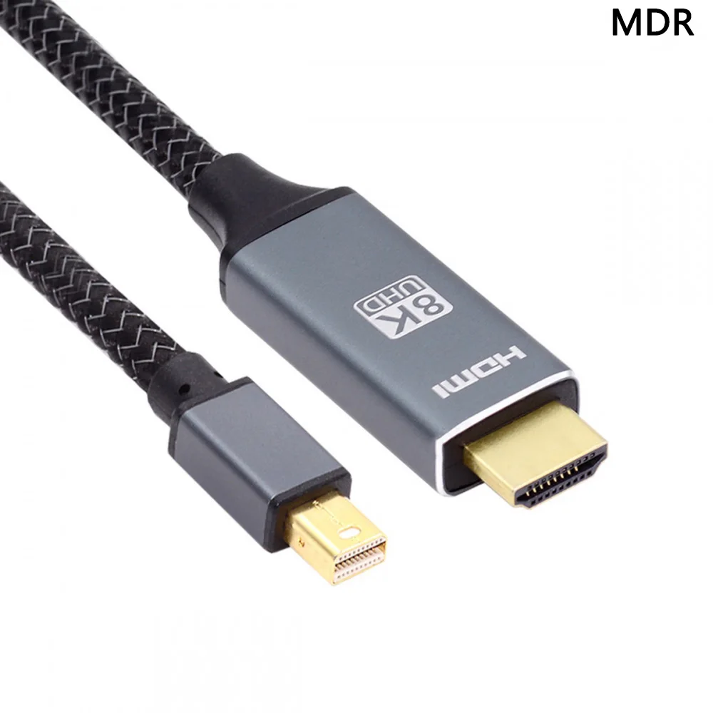 8K Minidp Hdmi Cable Mini DisplayPort 1.4 Source to HDMI 2.0 Display 8K 60hz UHD 4K  to HDMI Male Monitor Cable