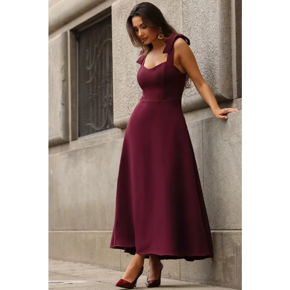 Customized Bow Mother of Birde Dresses 2026 Womens Wedding Party Attire A Line Long Dress Elegant Evening Dress Midi Gown