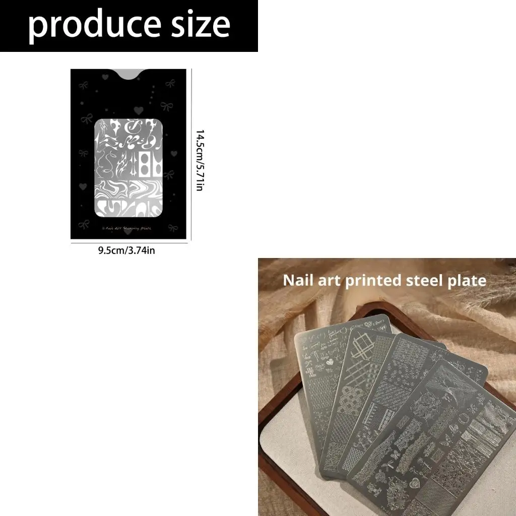 Graffiti Art Stamping Plate, Stainless Steel Design Plate with Clean Pattern Lines for DIY Looks, Salon Use, and Portable Kits