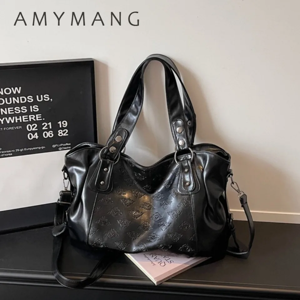 Women's Vintage Print Soft Pu Leather Crossbody Bag Luxury Large Capacity Handbag Ladies Casual Daily Commuter Tote Shoulder Bag