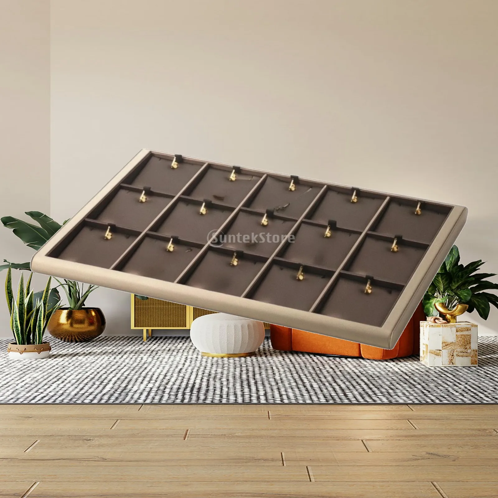 Jewelry Display Tray with Hooks Premium Necklace Display Tray Scratch-Resistant Rectangular for Jewelers, Dressing Table