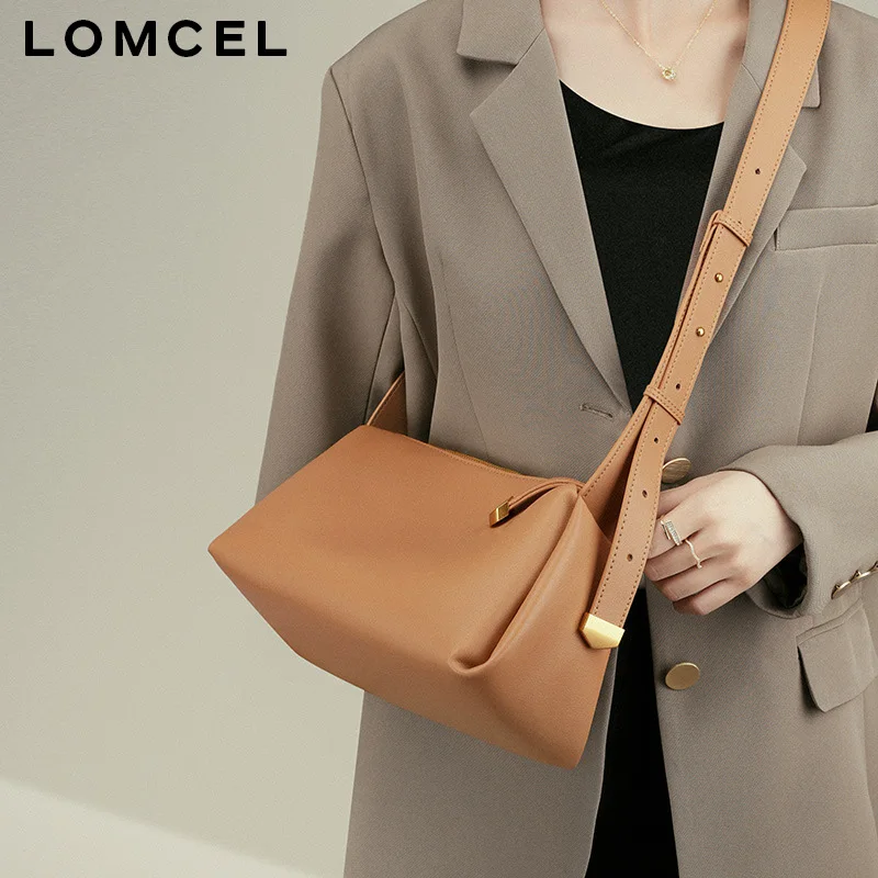 LOMCEL 85 Leather black bag - new style crossbody bag for women, high-end feel, loafie bag for underarm, summer soft leather wom