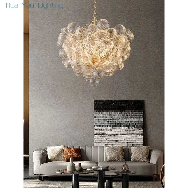 Glass Ball Decor Ceiling Chandeliers Home LED Modern Designer Hanging Lamps for Ceiling Novel Luminaire Lampen for Living Room