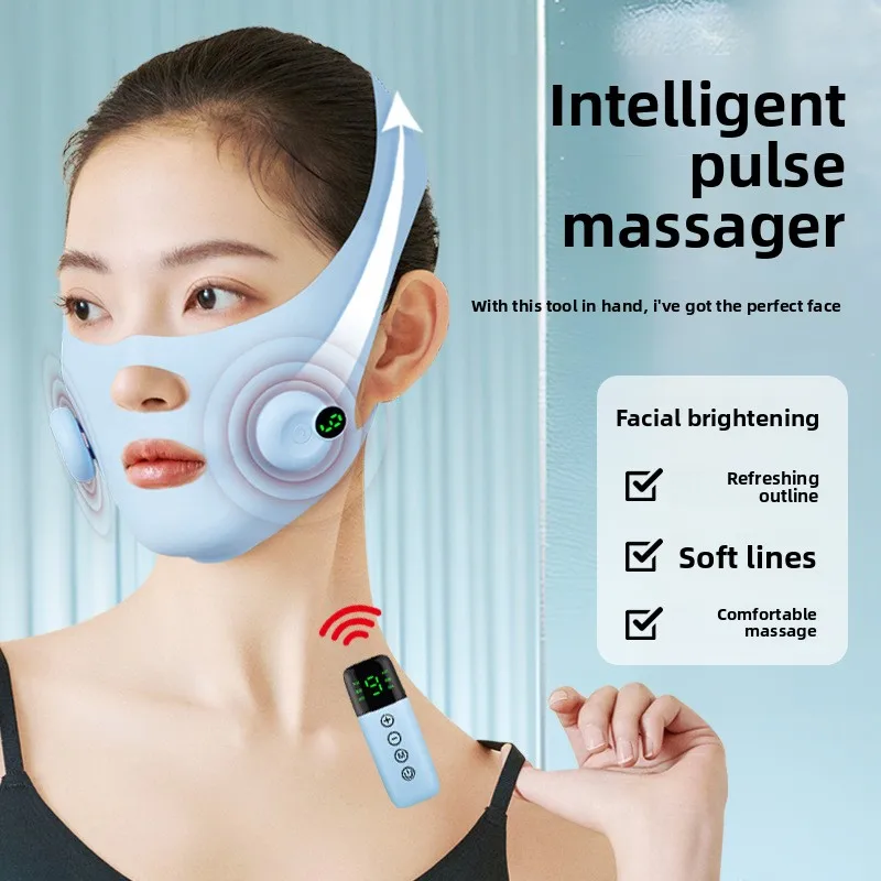 EMS Pulse Face Massage Mask Home Facial Lifting Device Improve Double Chin Shrink Face Contour Skin Tightening Beauty Instrument