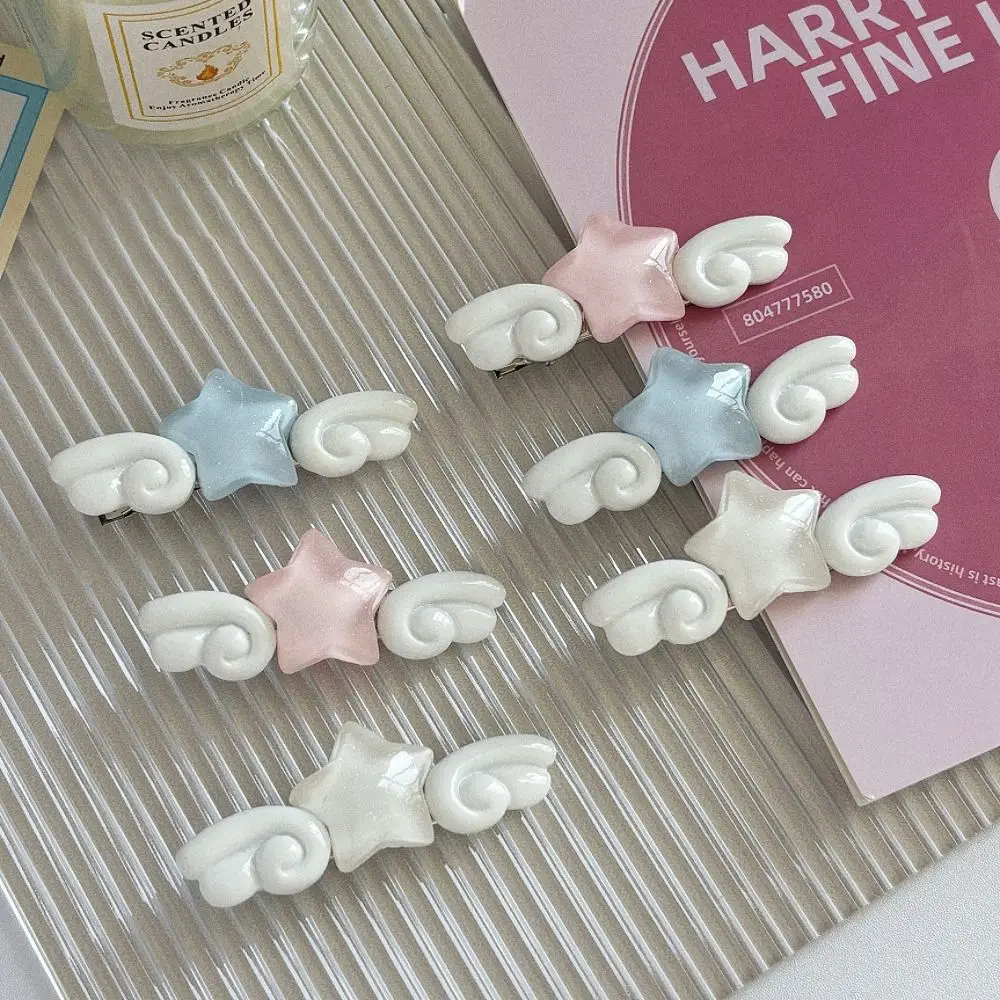 New Korean Style Star Wing Hair Clips Portable Mini Bangs Hairpin Lightweight Duckbill Hair Clip Hair Accessories
