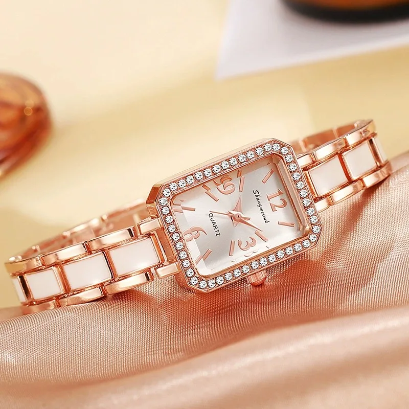Luxury Temperament Women Ladies Business Rectangle Quartz Watches Anniversary Gift