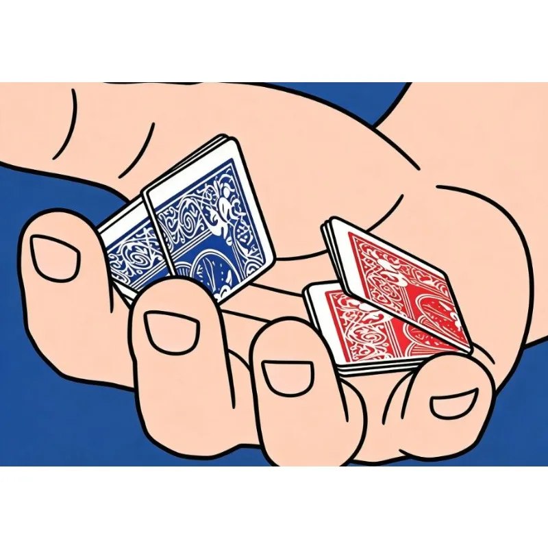 Quartet by Mark Mason - Visual Card Transposition Magic Trick Folded Cards Change Places Close Up Street Illusion Gimmick Props