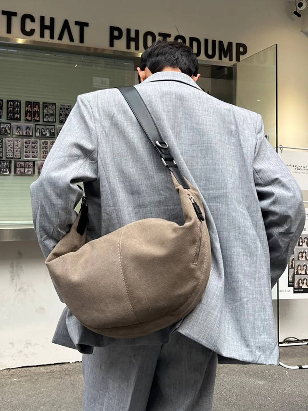 Casual Canvas Backpack Unisex Street Style Design Dumpling Shape Handbag for Youth Leisure Scenarios Single Strap Crossbody