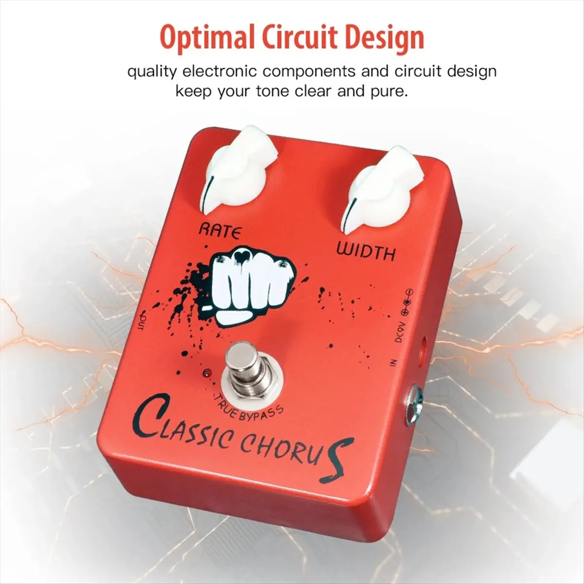 POPULAR PICK-05 CLASSIC CHORUS Pedal Crisp and Transparent Chorus Full Bodied 12-String Sounds Electric Guitar Effect Pedal