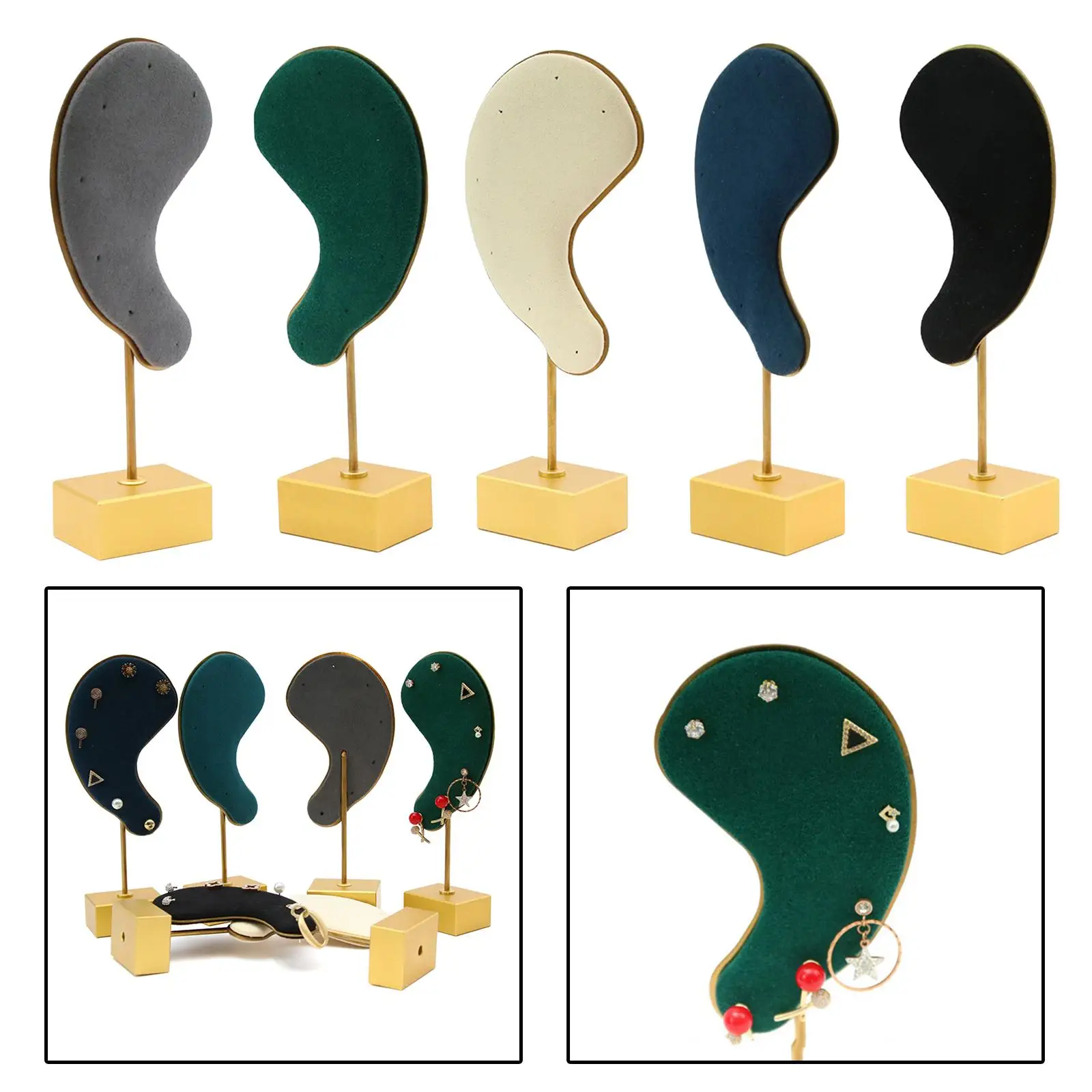 Earring Storage Holder Metal Ear Shape Jewelry Rack Stand for Studs Pendants for Gift Shop Showcase