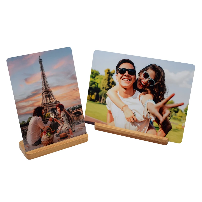 10pcs/lot 1mm Thick Aluminum Photo Frame Sublimation Blanks Aluminum Photo Frame Bamboo Base