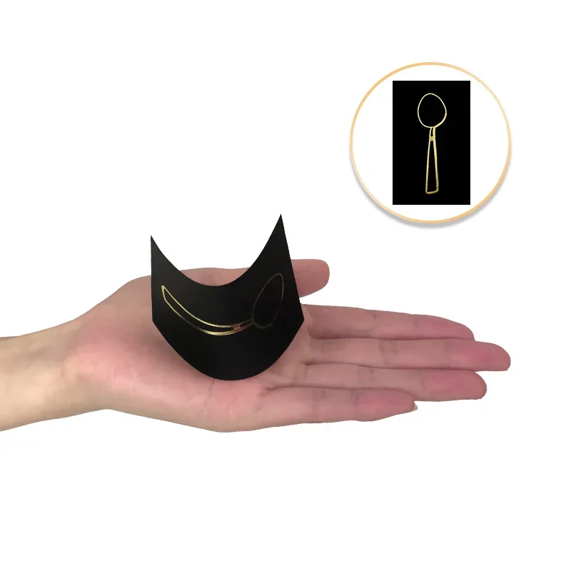 5pcs Mind bending spoon paper Thermal Mind-Controlled idiodynamics Magic Tricks  Cards Close Up Street Illusion easy funny