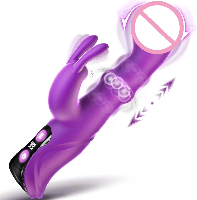 Vibrator Rotating Squeeze Dildo Adult Sex Toys 4IN1 G Spot Rabbit Vibrators Female Clitoral Stimulator with 10 Vibrating
