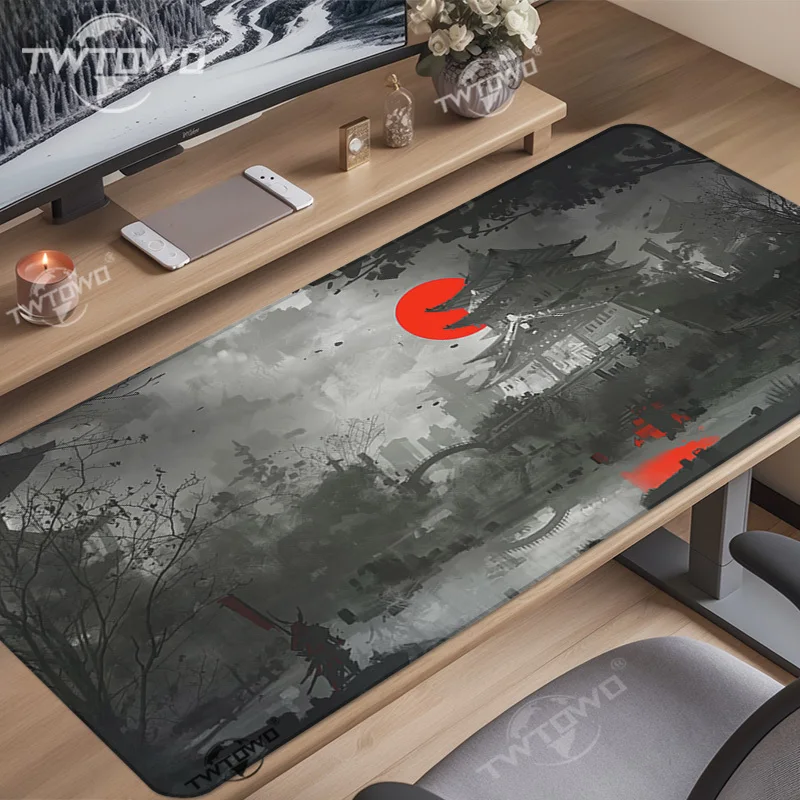 Mouse Pad Japanese Samurai Art Gamer printon demand New Custom HD Large Mousepad XXL MousePads Carpet Soft Non-Slip Computer