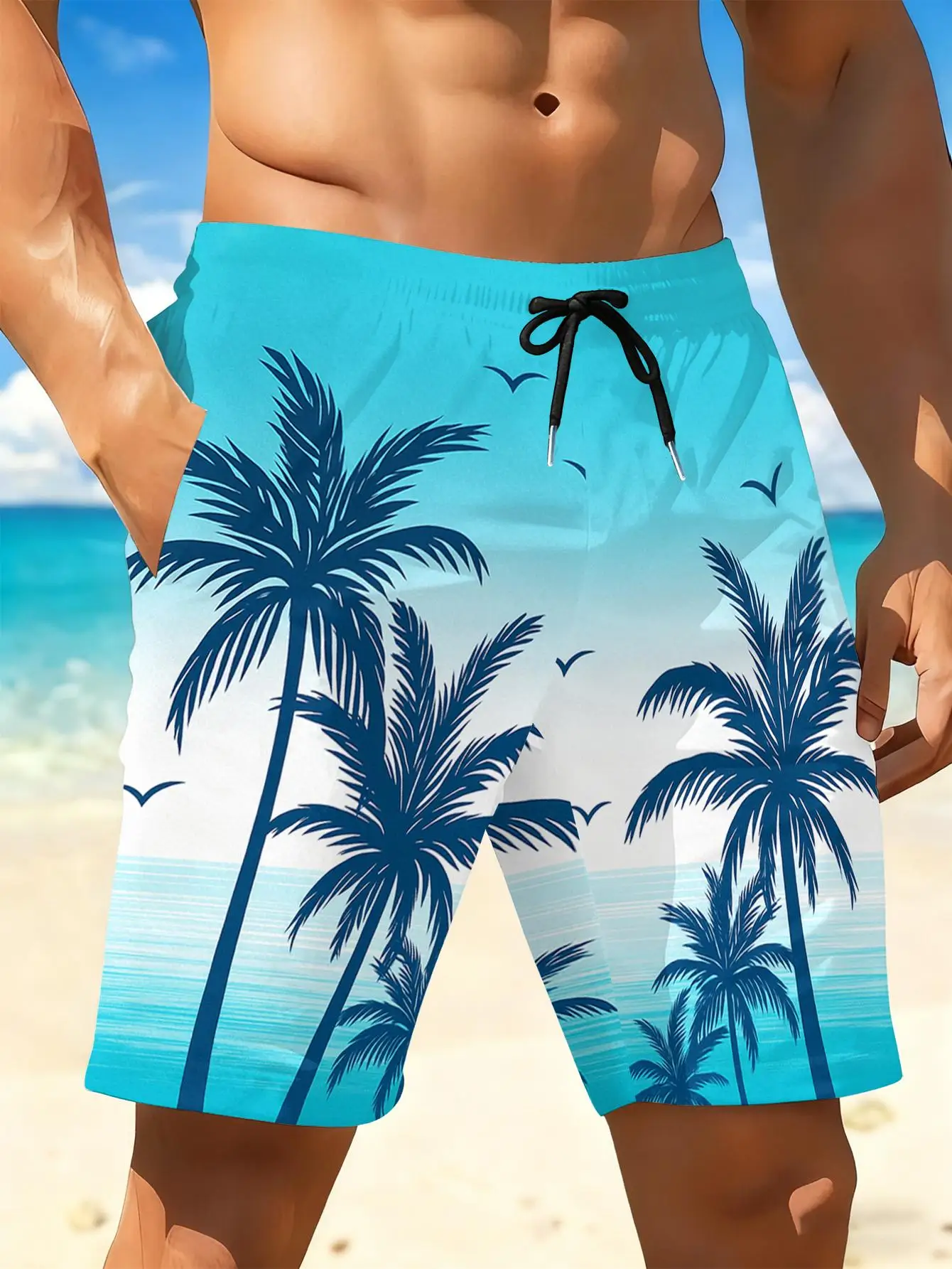 Men'S Quick-Drying Swimming Trunks, Featuring a Vibrant Red And Black Geometric Print, Casual, Slightly Stretchy