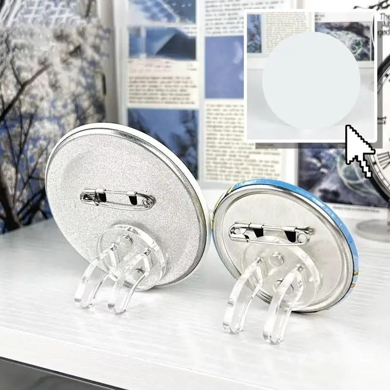 Magnetic Invisible Badge Display Stand High Clear Acrylic Base For Badge Holder Accessories Desktop Storage