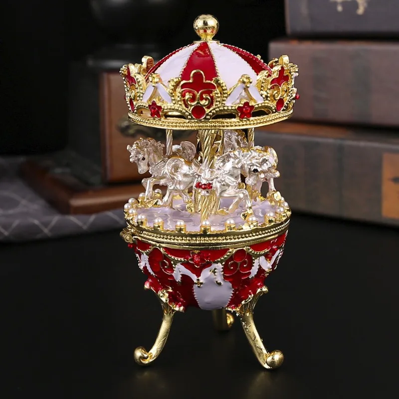 Carousel Jewelry Storage Box Christmas Birthday Gift Creative Gift for Girls Friends High-end Home Decoration Crafts