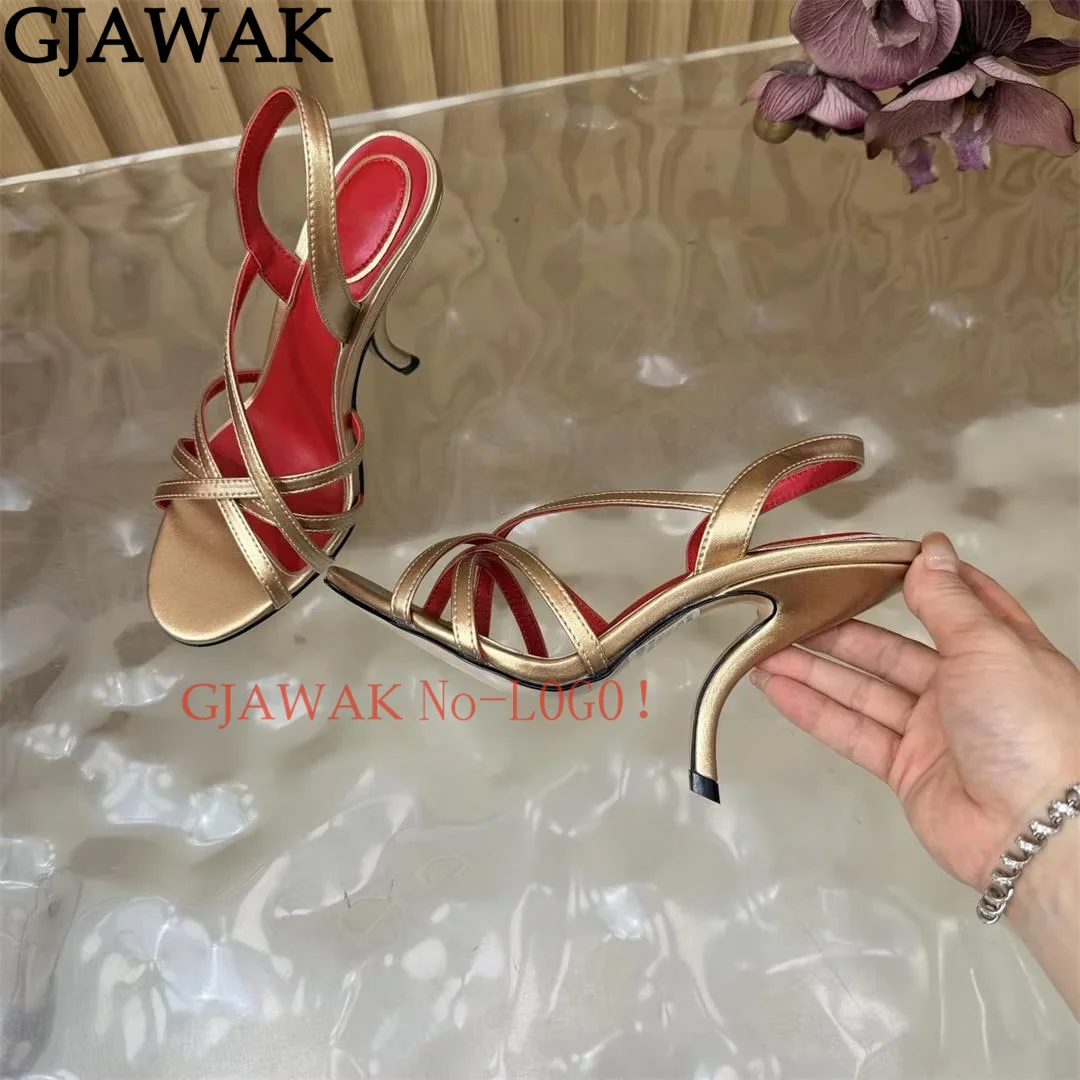 Sexy Thin Heels Learher Modern Sandals Women Narrow Belt Open Toe Dress Shoes For Women Back Strap Gladiator Sandals Women