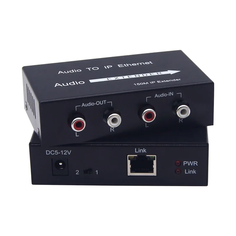 2 Channel Bi-directional RCA to RJ45 Converter over Cat5e/6 up to 150m RCA Audio Extender